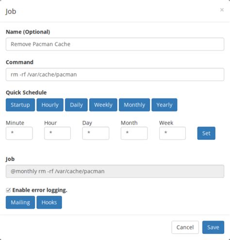 cron job creator.